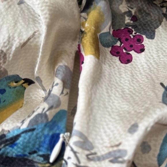 Tabitha By Anthropologie Night Blooming Bird Dress Size 6 A-Line Above Knee Silk - Picture 5 of 8